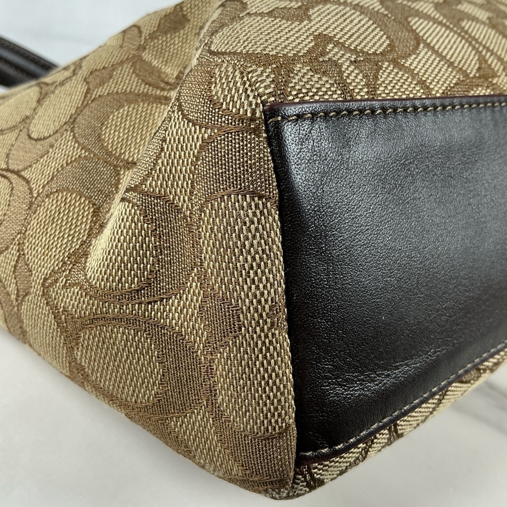 Coach Prairie Hand Fall Bag Khaki Brown Tan Jacquard Signature Crossbody Satchel - Picture 11 of 15